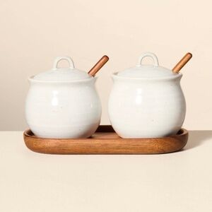 Hearth & Hand Magnolia 5pc Flared Brim Stoneware Salt & Pepper Cellar Set